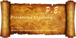 Porubszky Eligiusz névjegykártya